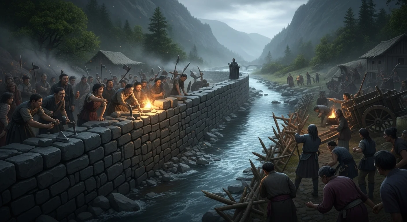 Místo mostu se staví zdi