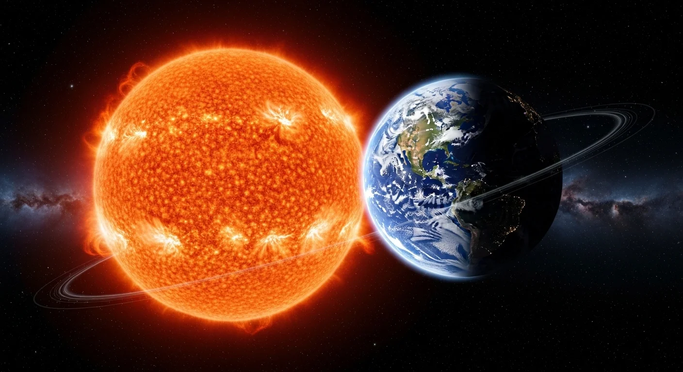 Země obíhá obrovskou rychlostí kolem jasného Slunce ve vesmíru.