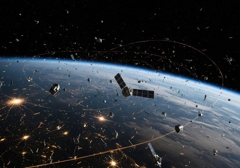 Ilustrace vesmírného šrotu