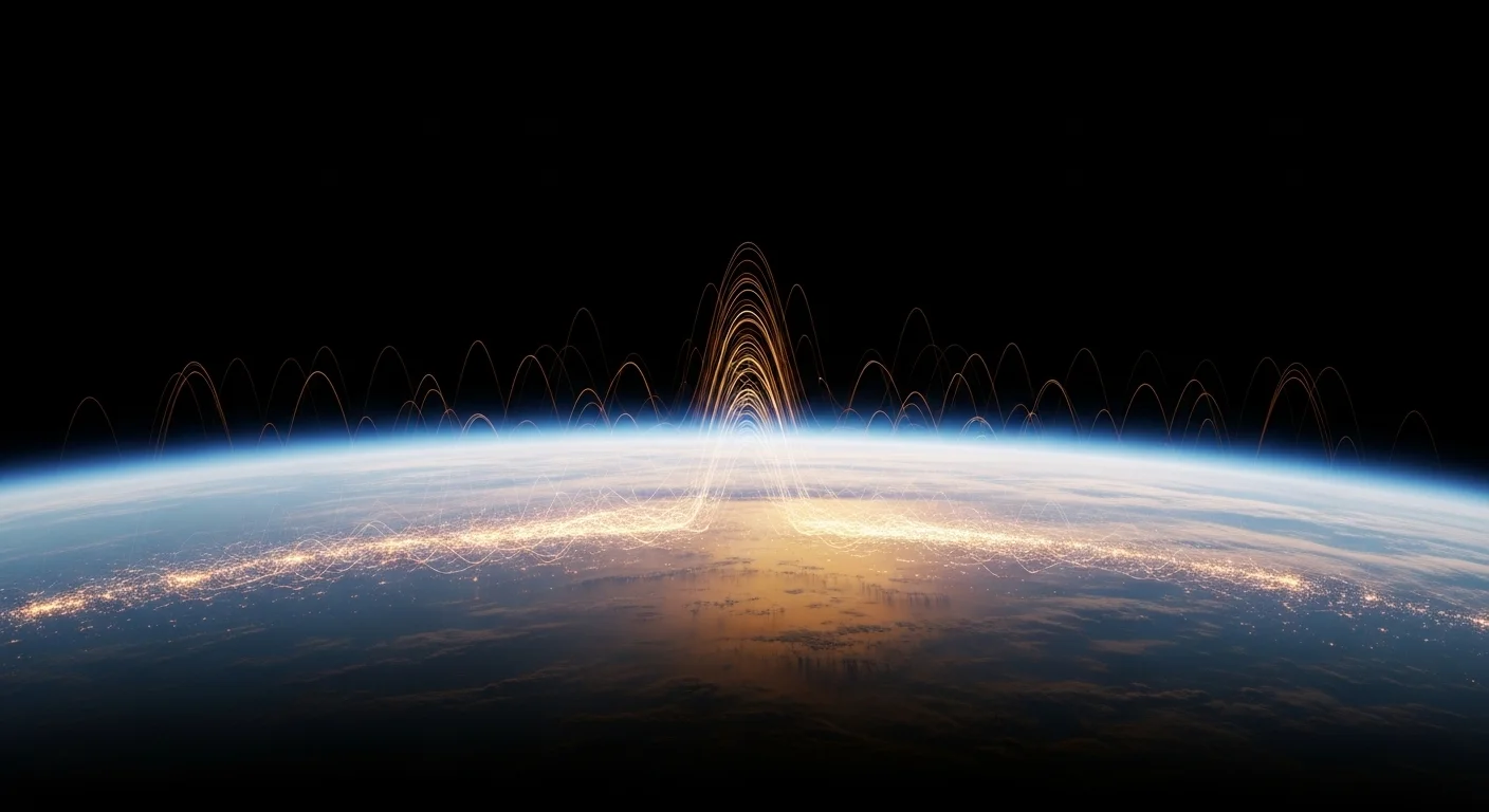 Země s atmosférou, kde skleníkové plyny zachycují infračervené záření a odrážejí ho zpět k povrchu planety.