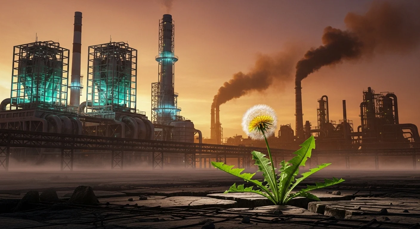 AI ilustrace továrny na vysávání CO2