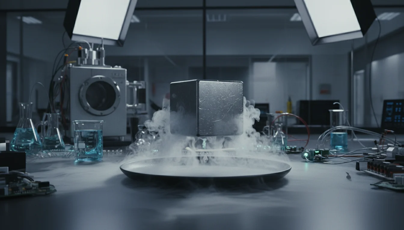 Magnet vznášející se nad keramickým supravodičem