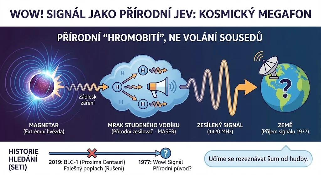 Wow! signál jako přírodní jev: magnetary a kosmické masery