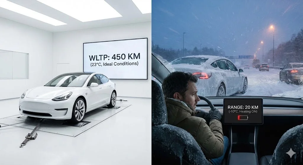 Dojezd elektromobilu a norma WLTP: Laboratorní sliby versus zimní realita