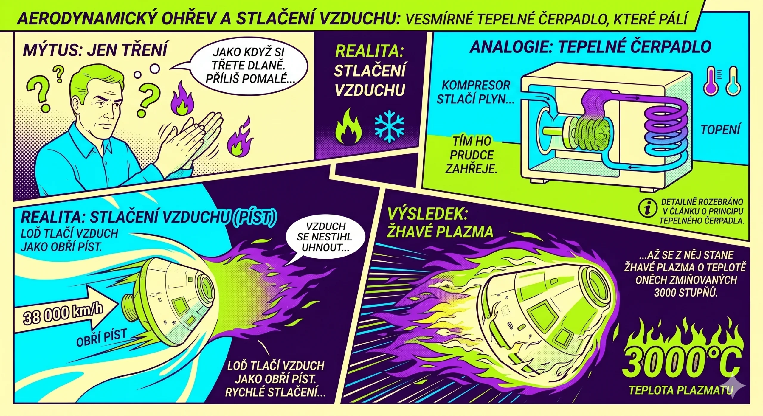 Aerodynamický ohřev a stlačení vzduchu