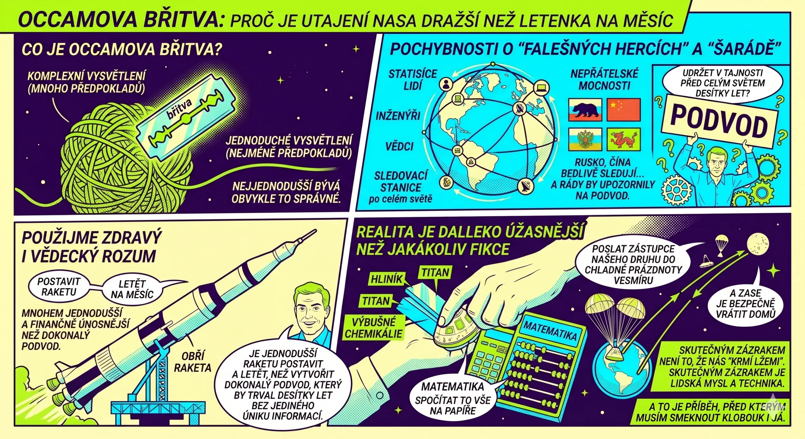 Occamova břitva: Proč je utajení NASA dražší než letenka na Měsíc
